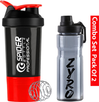 ZYRO 500 ml Plastic Shaker(Pack of 2, Red)