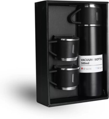 Harikaran 500 ml Steel Flask(Pack of 1, Black)