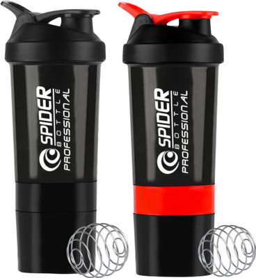 ZYRO 500 ml Plastic Shaker(Pack of 2, Red)