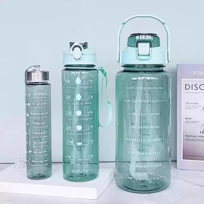 VTLcreation Leakproof Water Bottle set of 2000 ml+900ml+300ml Bottle 2000 ml Bottle 2000 ml Bottle(Pack of 3, Green, Plastic)
