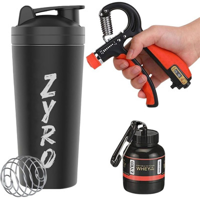 ZYRO 750 ml Steel Shaker(Pack of 3, Orange)