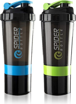 TRUE INDIAN 500 ml Plastic Shaker(Pack of 2, Blue, Green)