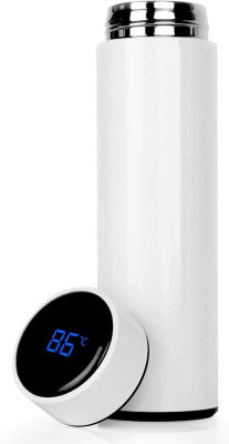 Temperature LED water bottle display hot & cool 500 ml Flask(Pack of 1, White, Steel)