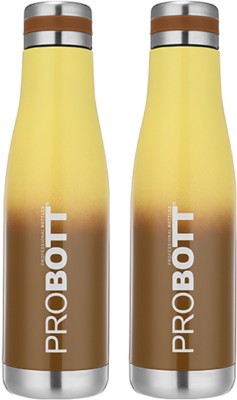 PROBOTT Thermosteel Vacuum Flask Hot & Cold Water Bottle 500 ml Flask(Pack of 2, Brown, Steel)