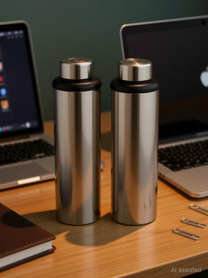 SR IMPEX Pack of 2 (DHOOM) STEEL BOTTLE 1 LITRE (APPROX) 900ML, FRIDGE BOTTLE, SPORTS, SCHOOL, GYM. 1000 ml Bottle Steel