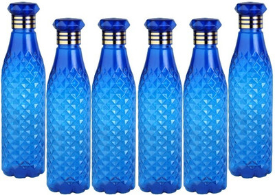 Pack of 6 Crystal Clear Water Bottle for Fridge, for Home Office School , Unbreakable 1000 ml Bottle Plastic