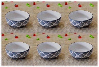 hc the crafts Ceramic Soup Bowl(Pack of 6, Grey)