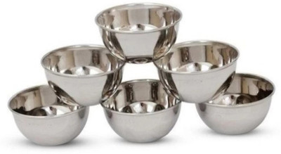 Bowl Stainless Steel Vegetable Bowl(Silver, Pack of 6)