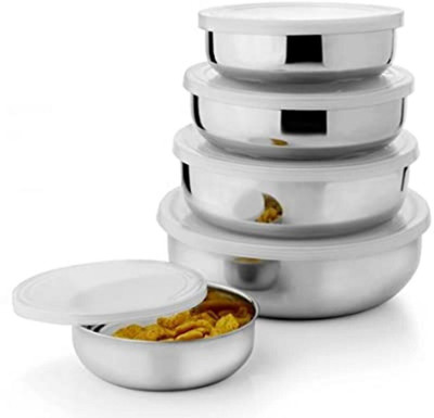 Aja steel products Stainless Steel Mixing Bowl Keep Dry(Pack of 5, Silver)