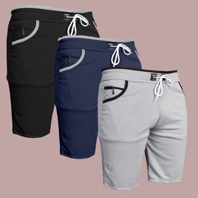 DARSHAN CREATION Printed Men Dark Blue, Silver, Black Casual Shorts