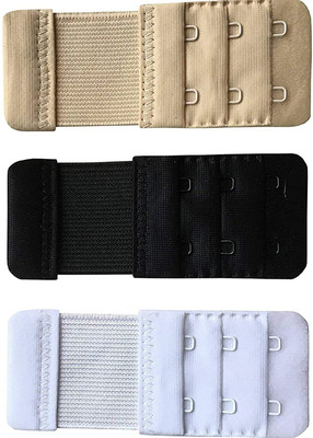 Druidstone Bra Hook Extender Premium Quality (White, Beige, Black Pack Of 2) Hook Extender Hook Extender(Multicolor Pack of 3)