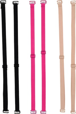 Beach Curve Fabric Bra Straps(Black,Pink,Brown, Pack of 6)