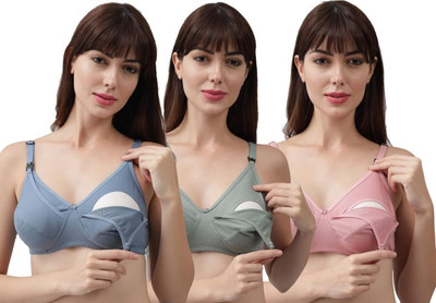 YVLORA ENGLISH MOTHER Women Maternity/Nursing Non Padded Bra(Blue, Green, Pink)