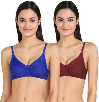 aamarsh Emi-BRA Women Full Coverage Non Padded Bra(Blue, Maroon)
