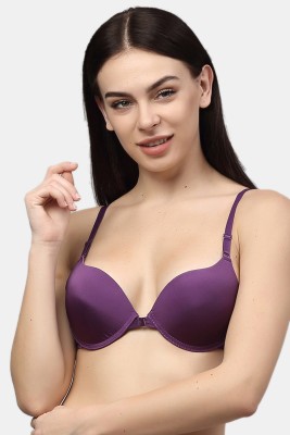 PrivateLifes PrettyCat Multiway Front Open Pushup Bra. Women Push-up Heavily Padded Bra(Purple)