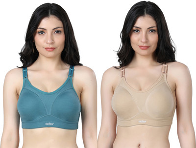 Ladyland Women Everyday Non Padded Bra(Blue, Beige)