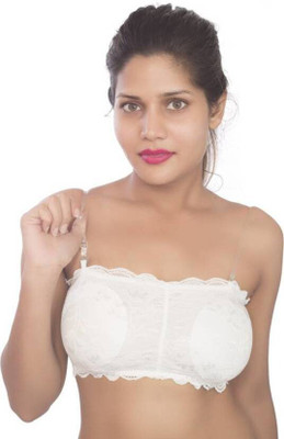 Bilvam Shoppie 521 Women Bandeau/Tube Lightly Padded Bra(White)