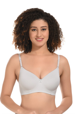 BodyAan Women Full Coverage Lightly Padded Bra(Grey)