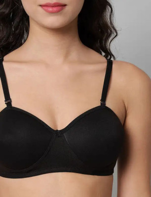 YVLORA WOMEN BRA Women Everyday Lightly Padded Bra(Black)