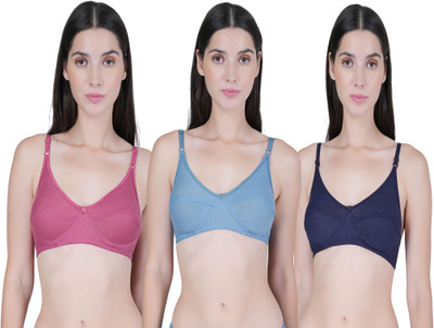 lufiya mina Women Everyday Non Padded Bra(Dark Blue, Light Blue, Pink)