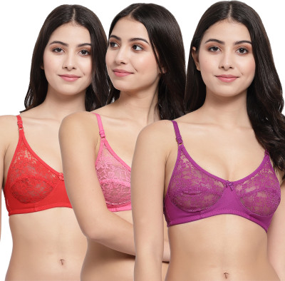 DreamBe DiamondDB Women Bralette Non Padded Bra(Purple, Pink, Red)