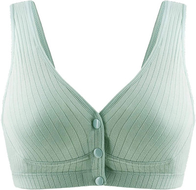 MOMISY Green Size : 34 Women Maternity/Nursing Lightly Padded Bra(Green)