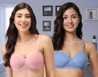 aamarsh D-Demi Bra Women Minimizer Lightly Padded Bra(Pink, Light Blue)