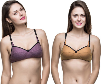 DreamBe 5Star Women Everyday Non Padded Bra(Purple, Brown)