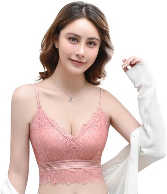 Aanshi Fab Women Bralette Lightly Padded Bra(Pink)