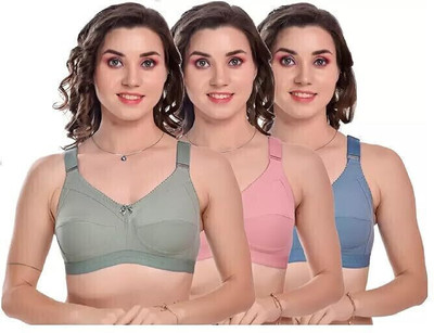 YISJUDAN Women Full Coverage Non Padded Bra(Multicolor)