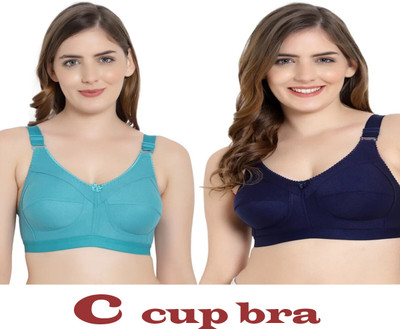 N. Women T-Shirt Non Padded Bra(Blue, Dark Blue)