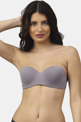 PrettyCat Women Balconette Lightly Padded Bra(Grey)