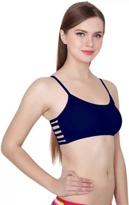 TARIDO FASHION Women Sports Non Padded Bra(Dark Blue)