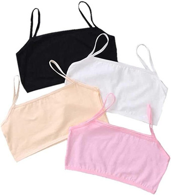 MEEMBOOLI Girls Training/Beginners Non Padded Bra(Multicolor)