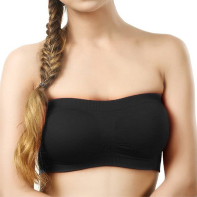 Fayona Women Bandeau/Tube Non Padded Bra(Black)