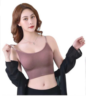 zoxen Women Cami Bra Lightly Padded Bra(Purple)