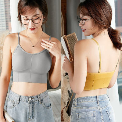 BEYONDIMAGINE [Premium Quality] Full Coverage Women Cami Bra Women Cami Bra Lightly Padded Bra(Grey, Gold)