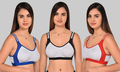 Yana Women Sports Non Padded Bra(Red, Black, Grey)
