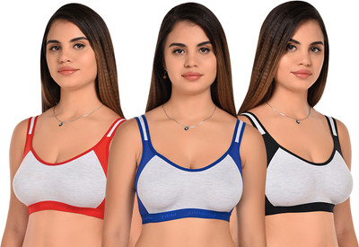 Yana Women Sports Non Padded Bra(Red, Black, Grey)
