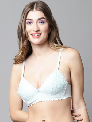 Quttos Women Bralette Lightly Padded Bra(Green)
