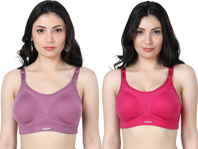 Ladyland Women Everyday Non Padded Bra(Purple, Maroon)