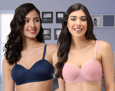 aamarsh D-Demi Bra Women Minimizer Lightly Padded Bra(Blue, Pink)