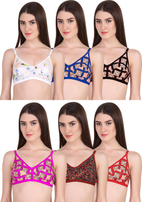 PIBU Women Minimizer Non Padded Bra(Red, Black, Pink, Blue, Maroon, White)