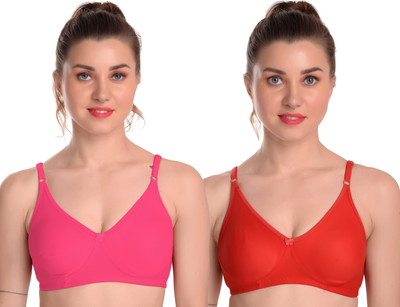 Fashocart Seamless Women T-Shirt Non Padded Bra(Red, Pink)