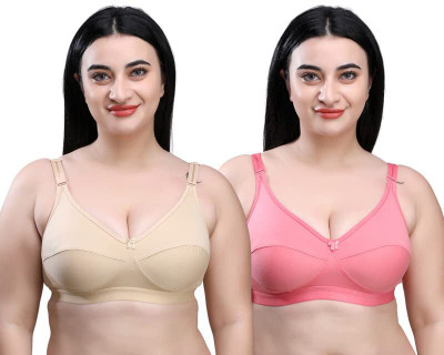 Pearlw CHILEELIFE Full-coverage wide straps bra Women Everyday Non Padded Bra(Beige, Pink)