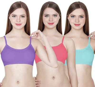 Brafee Women Cage Bra Lightly Padded Bra(Green, Maroon, Pink)