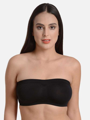 BRATON Women Bandeau/Tube Non Padded Bra(Black)
