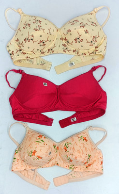 V Fashionic Enterprises MULTI-COLOUR FANCY REGULAR PADDED BRA (PACK OF 3PCS.) Women Full Coverage Heavily Padded Bra(Multicolor)