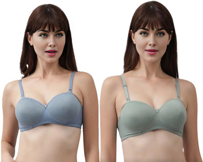 YVLORA English Pad bra Women Everyday Lightly Padded Bra(Green, Blue)