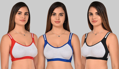 Yana Women Sports Non Padded Bra(Red, Black, Grey)